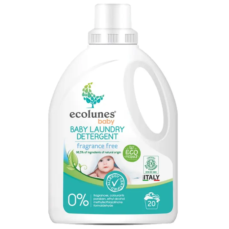 ECOLUNES - LESSIVE LINGE BÉBÉ ÉCOLOGIQUE ET HYPOALLERGÉNIQUE 2L