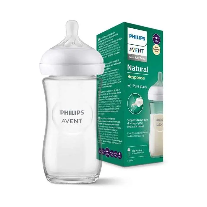 PHILIPS AVENT BIBERON NATURAL EN VERRE 240 ML 1M+