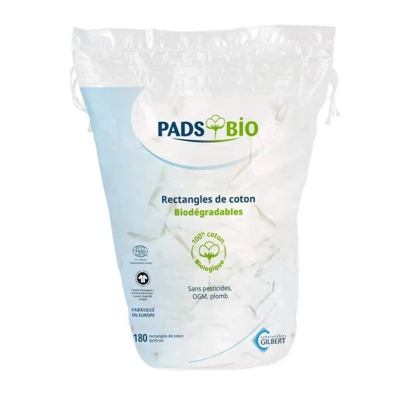 GILBERT PADS BIO rectangles de coton | 180 unités