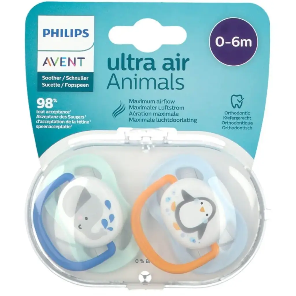 PHILIPS AVENT sucette ULTRA AIR ANIMALS 0-6 MOIS