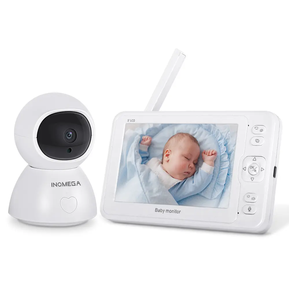Caméra de surveillance Bébé WiFi avec Écran LCD 5" –  Vision Nocturne, Support Carte SD 128Go