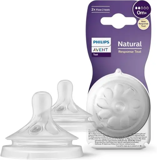 Phillips Avent - Lot de 2 tétines 0m+ Natural Response 3 Débit 
