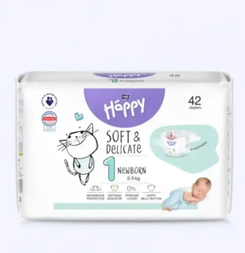 Couches Bébé Happy Taille 1 (2-5 kg) - 42 Pièces