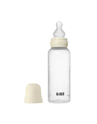 Bibs Biberon en Plastique rond avec tétine en latex débit moyen 270ml – Ivoire