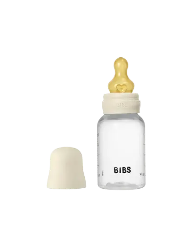 Bibs Biberon en Plastique rond avec tétine en latex débit moyen 150ml – Ivoire