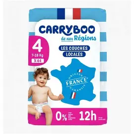 Carryboo Couches de nos Régions Taille 4 (7-18Kg) - 44 Unités 