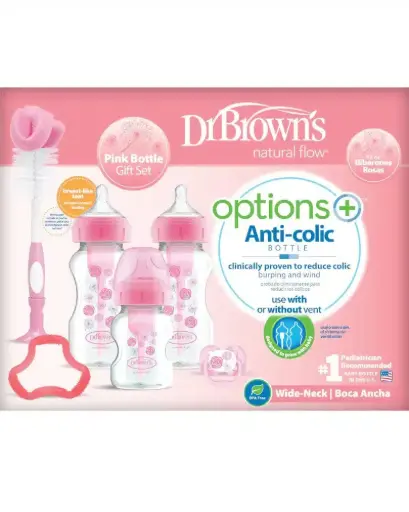 Dr Brown’s Pack cadeau Anti-colique à Cole large – Rose