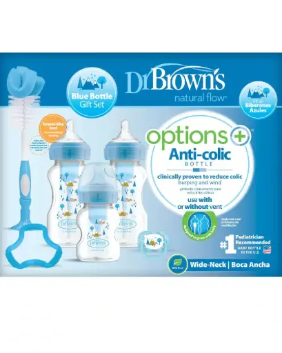 Dr Brown’s Pack cadeau Anti-colique à Cole large – Bleu