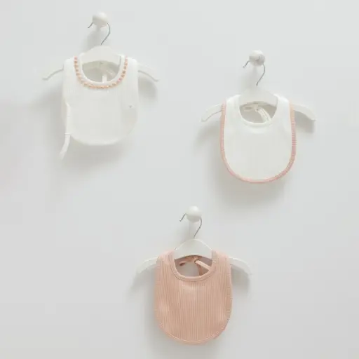 Lot de 3 Bavoirs | Caramell  Rose&Blanc