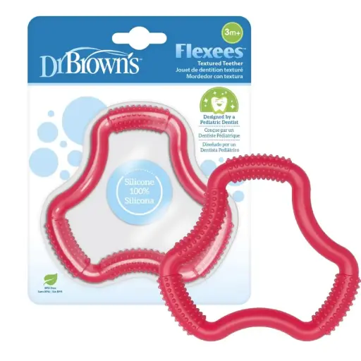 Dr. Brown's Anneau de dentition Flexees Friends Rouge  3M+  