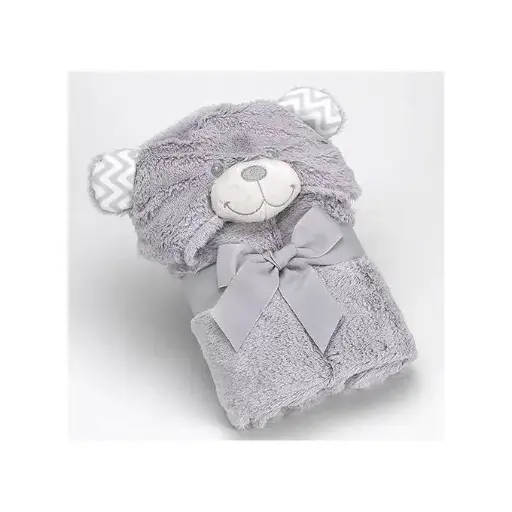 Serviette de bain bébé à capuche Gris
