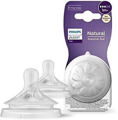 Phillips Avent - Lot de 2 tétines 1m+ Natural Response 3 Débit 