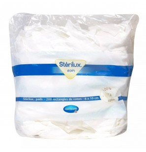 Sterilux soin, 200 rectangles de coton 